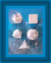 HOWLITE SACRED GEOMETRY PLATONIC SOLIDS SET, HOWLITE GEOMETRY SET With POUCH