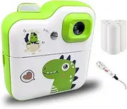 Kcolly Kids Camera Instant Thermal Printer 2.4 Inch Screen Digital Camera Support Timer Shooting 1080P Video Recording Thermal Inkless Printing with 3 Rolls White Print Paper+32G Memory Card+Card Read
