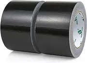 Heavy Duty 75mmx30M Black Duct Tape, Multi-Use Easy Tear Gaffer Waterproof Cloth Tape for Repairing, Maintenance and Industrial Use, 2.95 Inch x 32.8Yards, 7.5mil Thick, 2 Rolls, BOMEI PACK