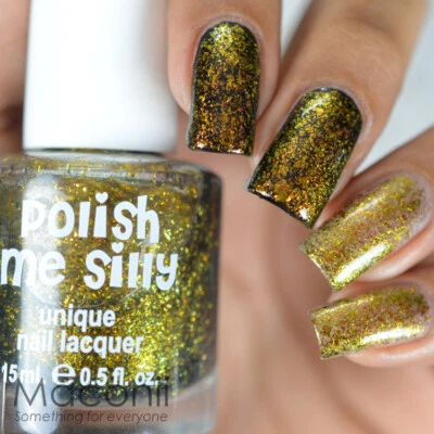 Polish Me Silly - Gold Rush - Burnt Gold Bronze Green Yellow Flakie Nail Polish