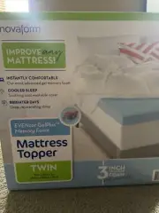 Brand New Novaform cooler sleep 3"Gel Memory Foam Matress Topper Twin with Cover