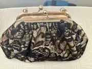 Alannah Hill Handbag - Black With Lace - ‘A Messy Crime Clutch’.