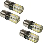 HQRP 4pcs BA15s 18 LEDs Cool White Bulb 6000-7000K 3W 250 Lumen for #1141, #1156 Coachmen Apex RV Brake/Side Marker Lights Replacement + HQRP UV Meter