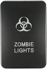 AMGHCGTEEW Fit for Toyota Landcruiser Yaris RAV4 Blue LED Light Illuminated Switch On/Off Push Button with Cable 33x22mm Zombie Rear Fog Lamp(Zombie Light)