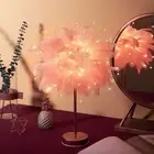 Home New Feather Desk Lamp USB/AA Battery Power Desk Lamp
