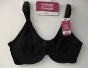 Olga Ultimate Comfort full coverage Bra size 40 DD style 5006R Black