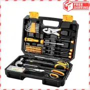 DEKOPRO General Household Hand Tool Kit with Plastic Toolbox Storage Case