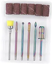 Abaodam 1Set Nail Drill Bits Set Tungsten Alloy Polishing Head for Nail Art Compatible with Electric Manicure Machines for Salons Use Durable Efficient for Gel