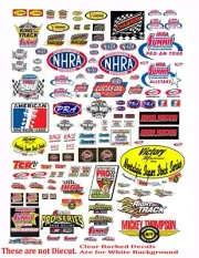 1:18 DRAG RACING CONTINGENCY DECALS FOR DIECAST CARS & DIORAMAS DISPLAYS