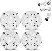 (Metal Aluminum & Waterproof) Junction Box Mount Bracket, Universal for Bullet Security Camera, Aluminum Waterproof Hide Cable Junction Box Compatible with Solar Panel, Fits Wall Ceiling (4pcs)