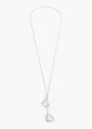 [Taking Shape] Taking Shape Simple Heart Lariat in Silver - Women's Accessories Silver