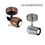 【燈王的店】設計師嚴選 LED 5W 吸壁兩用投射燈 (角度可調整) 銀色MX7070A-01/P102 玫瑰金 MX8739-01/P502