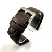 Brown Leather Watch Strap Quick Release Band With Silver Steel Buckle #1512