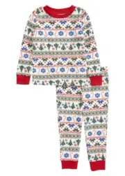 NORDSTROM Holiday Fam Jam Christmas Thermal Pajama Top Pants Set 4 Unisex Kids