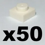 NEW LEGO - PLATES - 1 x 1 - White plate x 50 - 1x1