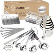22-Piece Stainless Steel Measuring Cups and Spoons Set