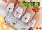 Nail Art 110A DOG BREED "Beagle Love" WaterSlide Nail Decals Transfers Sticker