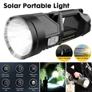Portable Solar Led Searchlight Light Rechargeable Outdoor Handheld Flashlight