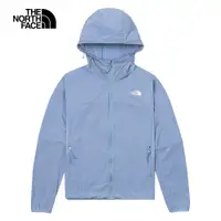 在飛比找PChome24h購物優惠-The North Face北面女款藍色防潑水防曬涼感連帽防