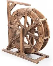 Water Wheel Fountain Outdoor Garden with Bracket, Pond Pool Waterfall Fountain Feng Shui Wheel Water Feature Decoration for Balcony Garden (Size : 50cm(19.7inch))