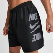 Nike Men's 7" Black/Grey Stacked Volley Swim Shorts (NESSD514 001) S/L/XL/XXL