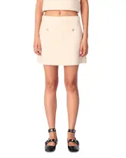 Maje Tweed Effect Knitted Skirt