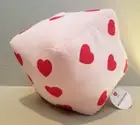 2024 Target Bullseye Valentines Pink Dice Shaped Pillow w/Red Hearts 6"x6" NEW
