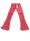 Icy Rich Jeans Men 29x33 Brick Red Thrashed Distressed Stacked Flare Western