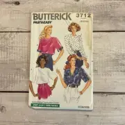 Butterick 3712 Sewing Pattern Shirt Top Long Short Sleeve Pullover 18-20 UNCUT