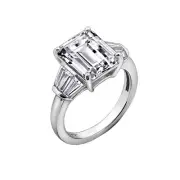 Emerald Cut Ring for Women 925 Sterling Silver Prong Set Engagement Cocktail ...