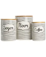 10 Strawberry Street Everyday Coffee, Sugar & Flour Canisters