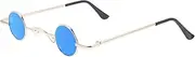 [Ipetboom] Retro Oval Sunglasses Vintage Circle Lenses Men's Metal Round Rave Glasses