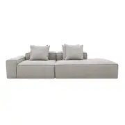 [James Lane] Riley Boucle Pumice Modular Sofa - 1x Arm, 1x Armless, 1x Right Terminal