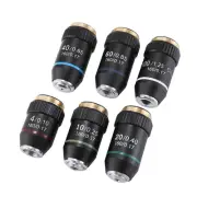 195 Microscope Objective Parts RMS 20 2mm 4X/10X/20X/40X/60X/100X in Black