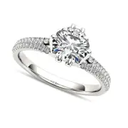 1.20 CT. T.W. Natural Diamond Double Row Engagement Ring in Solid 14K White Gold