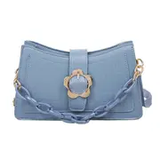 Fashion Alligator PU Crossbody Bags Youth Ladies Simple Versatile Bag Women Flower Buckle Chain Shoulder Pouch