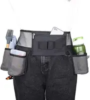 [HNYG] Cleaning Tool Belt with 4 Pockets and 3 Elastic Slots, Nylon Mesh Adjustable Tool Belt Pouch for House Cleaning, Tool Pouch with Waist Belt Suitable for Gardener, Cleaner.