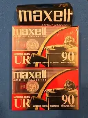 NEW Sealed TWO Maxell UR 90 Minutes Normal Bias UR Blank Audio Cassette Tapes