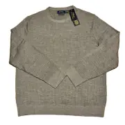 Polo Ralph Lauren Crewneck Pullover Washable Merino Wool Grey Sweater Men's XL