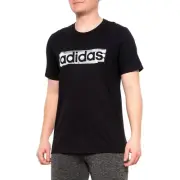 adidas Mens Linear Brush Short Sleeve Tee T-Shirt Size: M Black FM6656