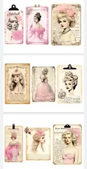 Fashion Doll Tags Junk Journals Scrapbook Embellishments USA