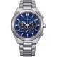 【CITIZEN 星辰】光動能三眼計時手錶-41mm/藍 母親節 禮物(CA4590-81L)