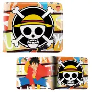 New Jolly Roger and Luffy ONE PIECE BiFold Wallet Wan Pisu Credit Card Billfold