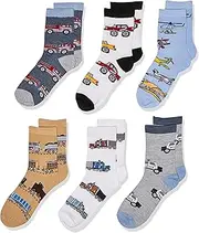 [Jefferies Socks] Little Boys' Trains/Trucks/Cars Pattern Crew