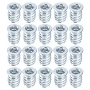 100Pcs Threaded Insert, 1/4"-20x19/32" Threaded Inserts for Wood Working