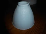 VINTAGE 6" CORNING MILK GLASS WAFFLE PATTERN TORCHIERE LAMP SHADE GLOBE 82009