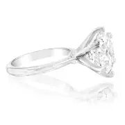 Luminesce Lab Grown 18ct White Gold Solitaire Ring in 6 Carat Certified Diamond, N