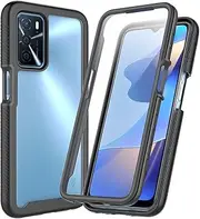 [XINNI] Case for Oppo A16/A16S/A54S, 360 Degree Shockproof Protective All-Round Protection with Built-in Screen Protector, Robust Bumper Outdoor Cover, Black
