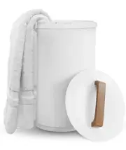 SAMEAT Heated Towel Warmers for Bathroom - Large Towel Warmer Bucket, Wood