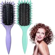 2PCS Curly Hair Brush, Curl Defining Brush, 2024 New Bounce Hair Brush for Detangling for Men, Women, Shaping and Defining Curls
